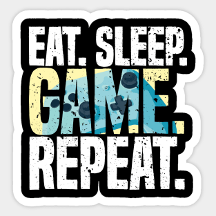 Eat Sleep Game Repeat Funny Videogames Lover Sticker